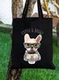 I Love Coffee & Doggy Animal Graphic Shopping Tote