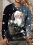 Men's Merry Christmas Funny Santa Graphic Print Claus Casual Loose Sweatshirt