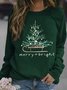 Women's Christmas Trees Graphic Print Casual Sweatshirt