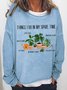 Women's Things I Do In My Spare Time Funny The Planting Enthusiast Graphic Print Casual Loose Sweatshirt