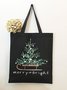 Merry Bright Christmas Tree Graphic Shopping Tote
