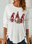 Women's Merry Christmas Gnome Funny Graphic Print Casual Crew Neck Long Sleeve Top