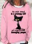 Womens Funny Black Cat Sweatshirt