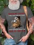 Mens Touch My Coffee Google Won't Be Able To Find You Funny Sloth Graphic Print Casual Cotton Crew Neck T-Shirt