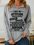 Women's I Get My Attitude From Awesome Dad Simple V Neck Sweatshirt
