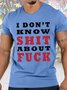 Mens Funny Text Letters Graphic Print Crew Neck Cotton T-Shirt
