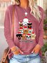 Women Funny Dog Christmas Simple Cotton-Blend Top