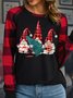 Women's Christmas Gnomes Graphic Casual Long Sleeve Top