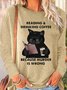 Womens READING AND DRINKING COFFEE BECAUSE MURDER IS WRONG CAT Casual Top