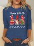 Women Hanging With My Gnomies Merry Christmas Tree Casual Top