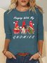 Women Hanging With My Gnomies Merry Christmas Tree Casual Top