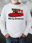 Men Merry Christmas Tree Truck Gnomes Casual Regular Fit Christmas Sweatshirt