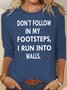 Womens Funny Letter Casual Top