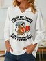 Women Funny Touch My Coffee I Will Slap You So Hard Funny Owl V Neck Simple Sweatshirt