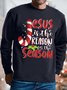 Mens Jesus Is The Reason For The Season Funny Graphics Printed Crew Neck Christmas Sweatshirt