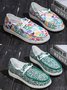 Plus Size Printing Comfy Slip On Canvas Boat Shoes