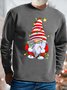 Mens Christmas Gnome Graphics Printed Crew Neck Loose Sweatshirt