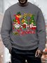 Mens Merry Christmas Dwarf Funny Graphics Printed Casual Loose Cotton-Blend Sweatshirt