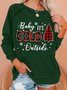Women Funny Christmas Baby It's Cold Outside Plaid Loose Sweatshirt