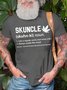 Mens Skuncle Like A Regular Uncle But Funny Graphics Printed Casual Cotton Text Letters T-Shirt