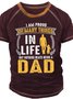 Mens I Am Proud Of Many Thinks In Life But Nothing Beats Being A Dad Funny Graphics Printed Casual Regular Fit Text Letters T-Shirt