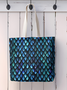 Blue Fury Dragon Scales Animal Graphic Shopping Tote