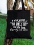 A Wise Woman Once Said Oh Hell No And She Lived Happily Ever After Funny Text Letters Beanie Hat Shopping Tote Bag