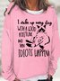 Womens I Wake Up Every Day With A Good Attitude Crew Neck Letters Casual Sweatshirt