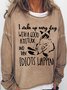 Womens I Wake Up Every Day With A Good Attitude Crew Neck Letters Casual Sweatshirt