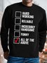 Mens Merry Christmas Hard Working Reliable Increnibly Handsome Funny Graphic Print Crew Neck Sweatshirt