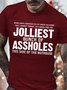 Mens He Is Gonna Find The Jolliest Merry Christmas Santa Funny Graphic Print Cotton Casual Crew Neck T-Shirt