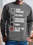 Mens Merry Christmas Hard Working Reliable Increnibly Handsome Funny Graphic Print Crew Neck Sweatshirt