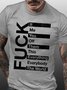 Mens Funny Text Letters Graphic Print Cotton Casual T-Shirt