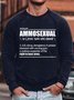 Mens Mechanic Caution Flying Tools And Offensive  Language Likely Funny Graphic Print Text Letters Crew Neck Cotton-Blend Sweatshirt
