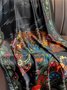 Ethnic Vintage Silk Floral Animal Peacock Scarf Bohemian Beach Vacation Accessories
