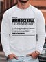 Mens Mechanic Caution Flying Tools And Offensive  Language Likely Funny Graphic Print Text Letters Crew Neck Cotton-Blend Sweatshirt