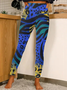 Lilicloth x Iqs Feather Leopard Print Women's Tummy Control Legging