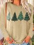 Womens Christmas Trees Lights Star Snow mint Cozy Winter Casual Crew Neck Top
