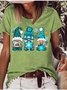 Women's Merry Christmas Funny Christmas Gnome Graphic Print Loose T-Shirt