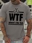 Men Wtf Where’s The Fish Waterproof Oilproof And Stainproof Fabric Crew Neck Loose Casual T-Shirt