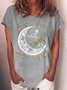 Womens Stay Wild Moonchild Dragonfly Letters Casual T-Shirt