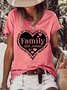 Women Side By Side Or Miles Apart Family Will Always Be Connected By Heart Cotton-Blend Simple Loose T-Shirt