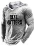 Mens Of Course Size Matters Funny Graphic Print Hoodie Text Letters Sweatshirt