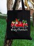 Christmas Gnome Buffalo Plaid Graphic Print Merry Christmas Shopping Tote Bag