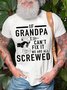 Men'S If Grandpa Can’T Fix It We Are All Screwed Funny Graphic Print Text Letters Loose Cotton T-Shirt