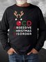 Men’s Obsessive christmas Disorder Moose Christmas Crew Neck Regular Fit Sweatshirt
