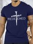 Men's Redeemeo Cross Funny Graphic Print Text Letters Cotton Casual T-Shirt
