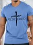 Men's Redeemeo Cross Funny Graphic Print Text Letters Cotton Casual T-Shirt