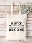 A Sister Is God‘s Way Of Making Sure We Never Walk Alone Family Text Letter Shopping Tote Bag
