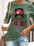 Women Love Leopard Heart One Loved Mama Valentine's Day Simple Sweatshirt